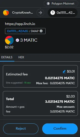 Swapping Cryptocurrency Step 17.