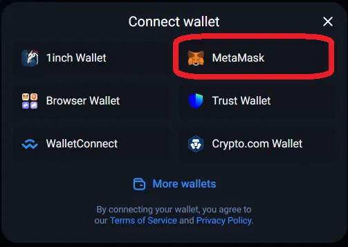 Swapping Cryptocurrency Step 3. 1inch decentralized exchange. 