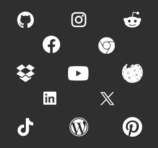 Icon collection of apps, software, or services that are WEB2. 